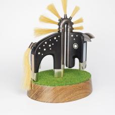 Free standing object with removable brooch/necklace (5.5 x 5.5&amp;quot;). The head pivots.